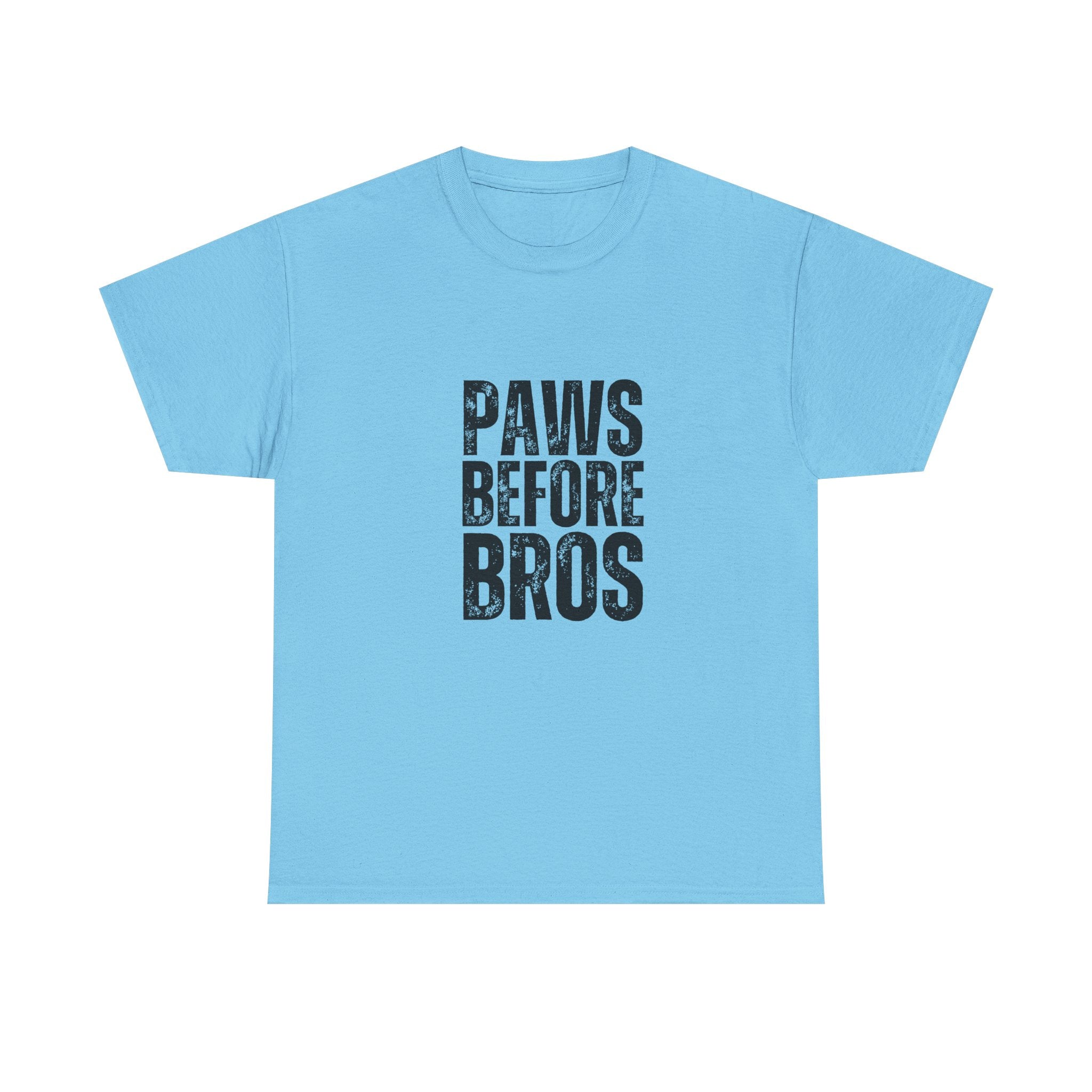 Unisex Heavy Cotton Tee - 'Paws Before Bros' Graphic T-Shirt