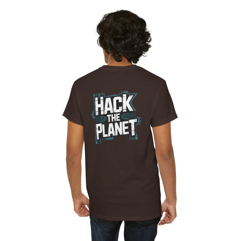 Unisex Heavy Cotton Tee: "Hack the Planet" - T-Shirt