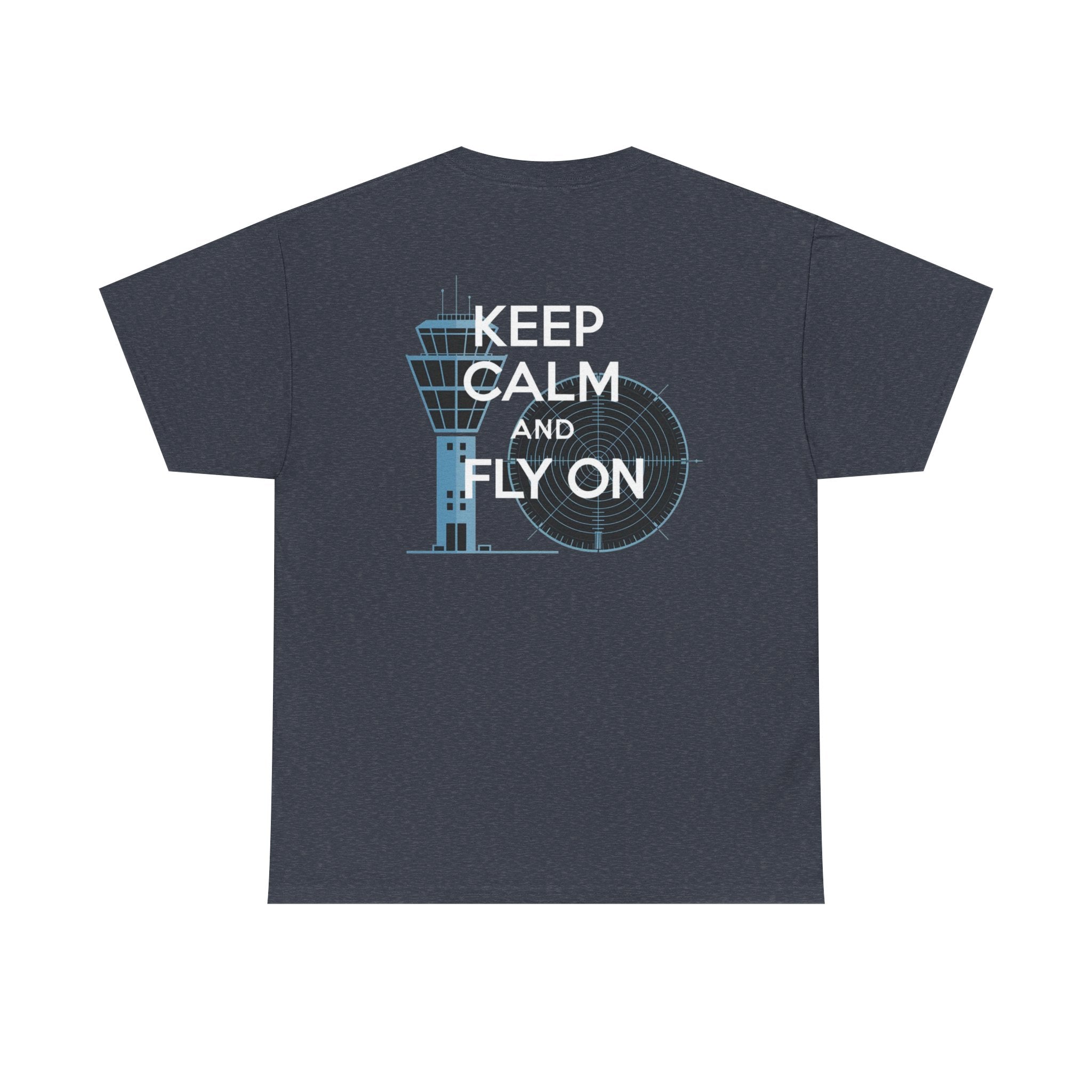Keep Calm and Fly On Unisex Heavy Cotton Tee