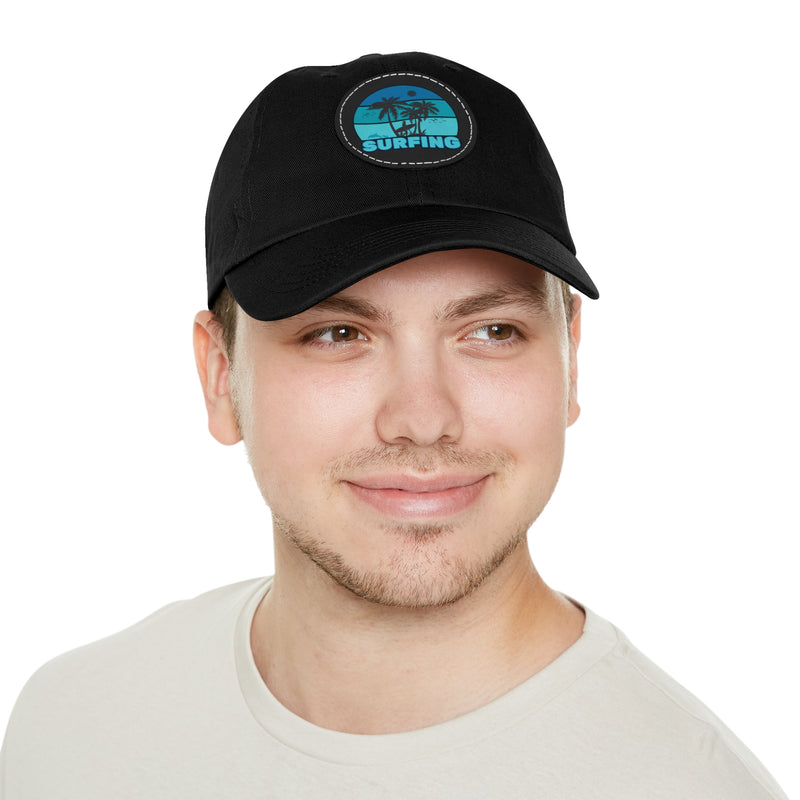 Surfing Dad Hat with Leather Patch - Casual Beach Style