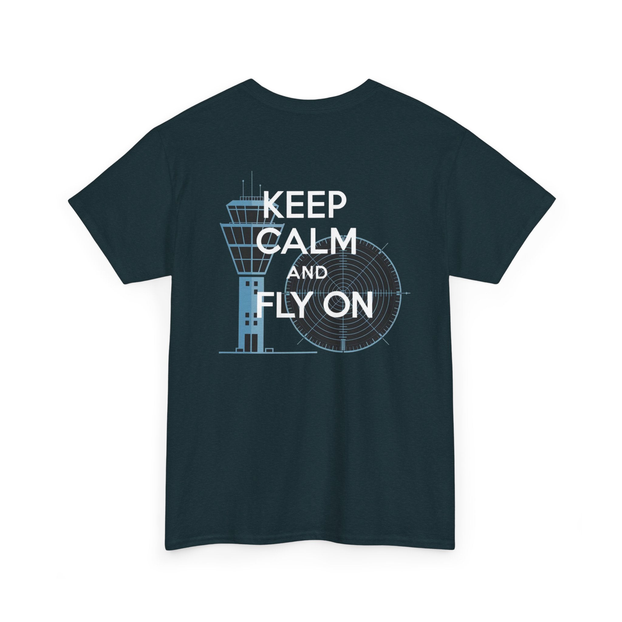 Keep Calm and Fly On Unisex Heavy Cotton Tee