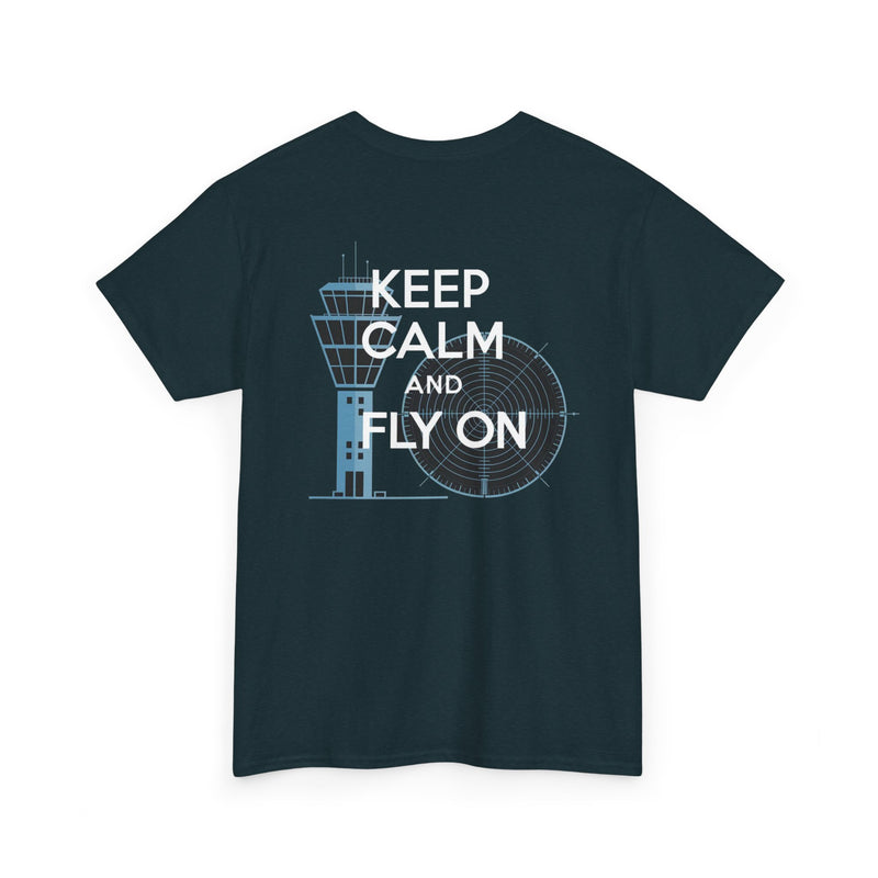 Keep Calm and Fly On Unisex Heavy Cotton Tee