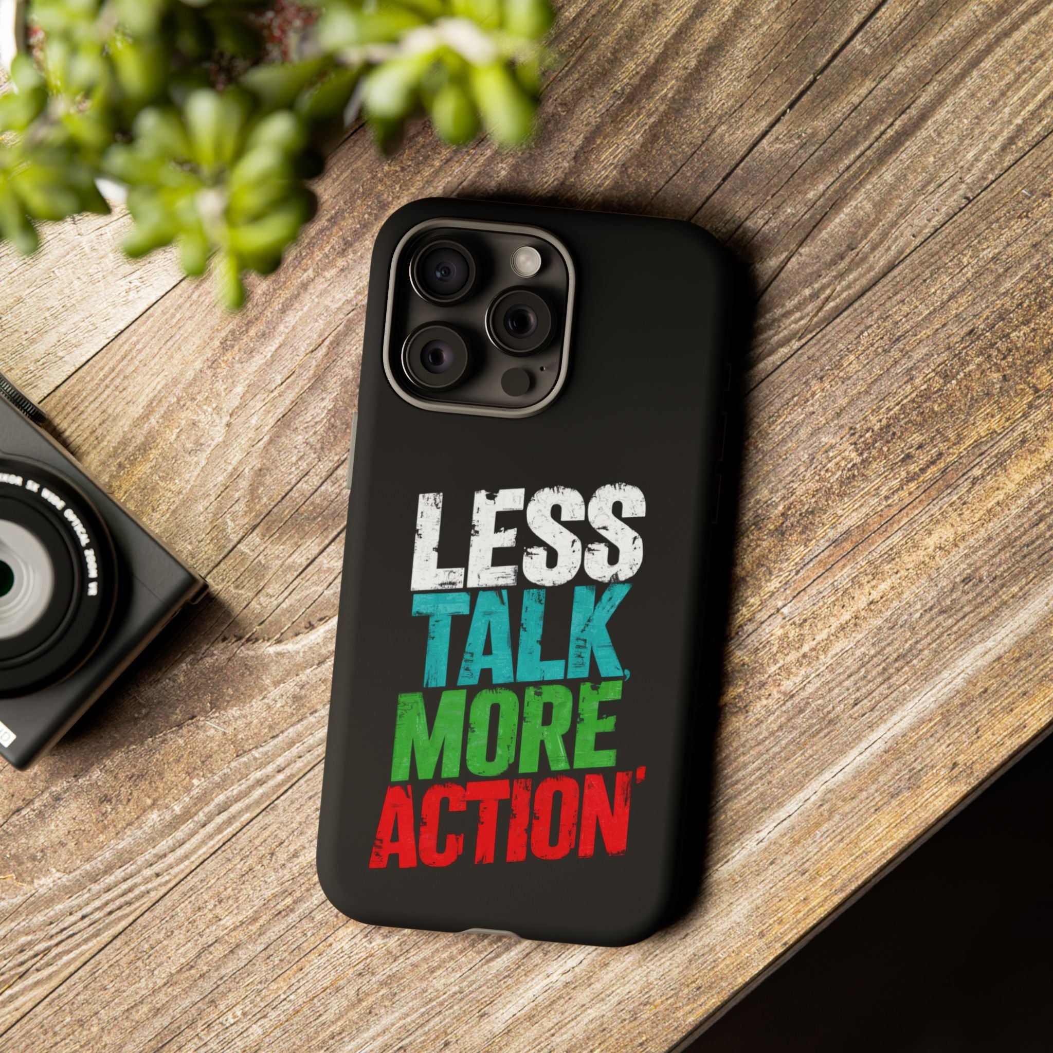 Less Talk More Action Phone Case - Tough, Motivational Design for Active Lifestyles
