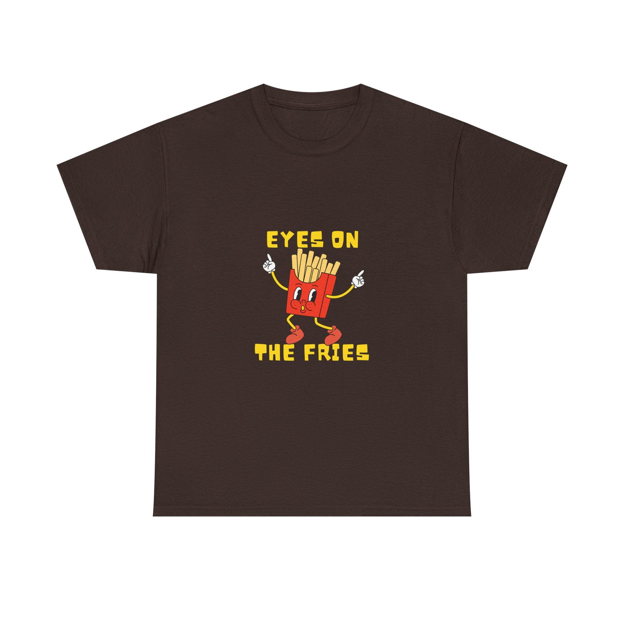 Funny Foodie Unisex Heavy Cotton Tee - 'Eyes on the Fries' Graphic T-Shirt