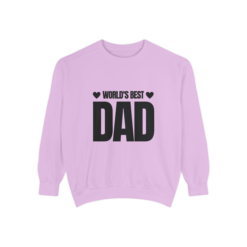 World's Best Dad Unisex Garment-Dyed Sweatshirt - Perfect Gift for Father's Day