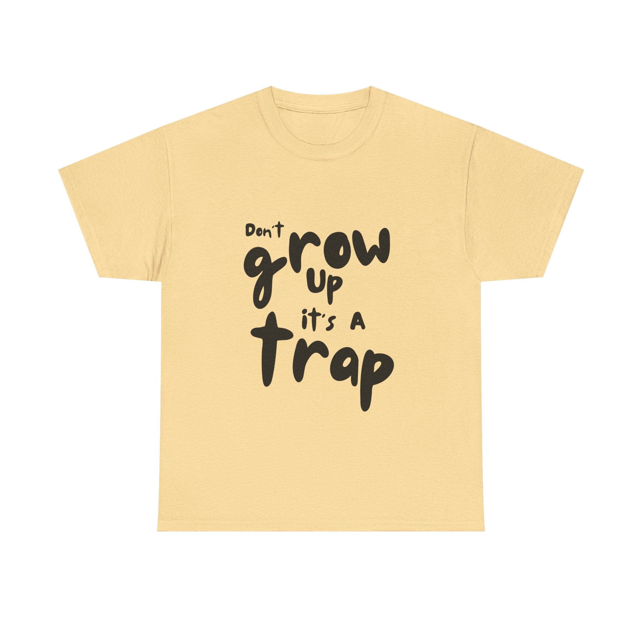 Funny Unisex Heavy Cotton Tee - "Don't Grow Up It's A Trap"