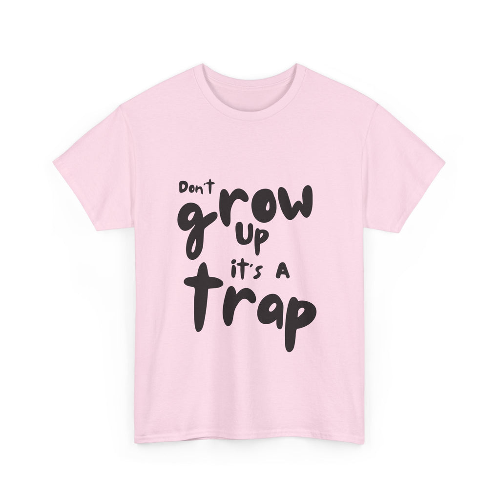 Funny Unisex Heavy Cotton Tee - "Don't Grow Up It's A Trap"