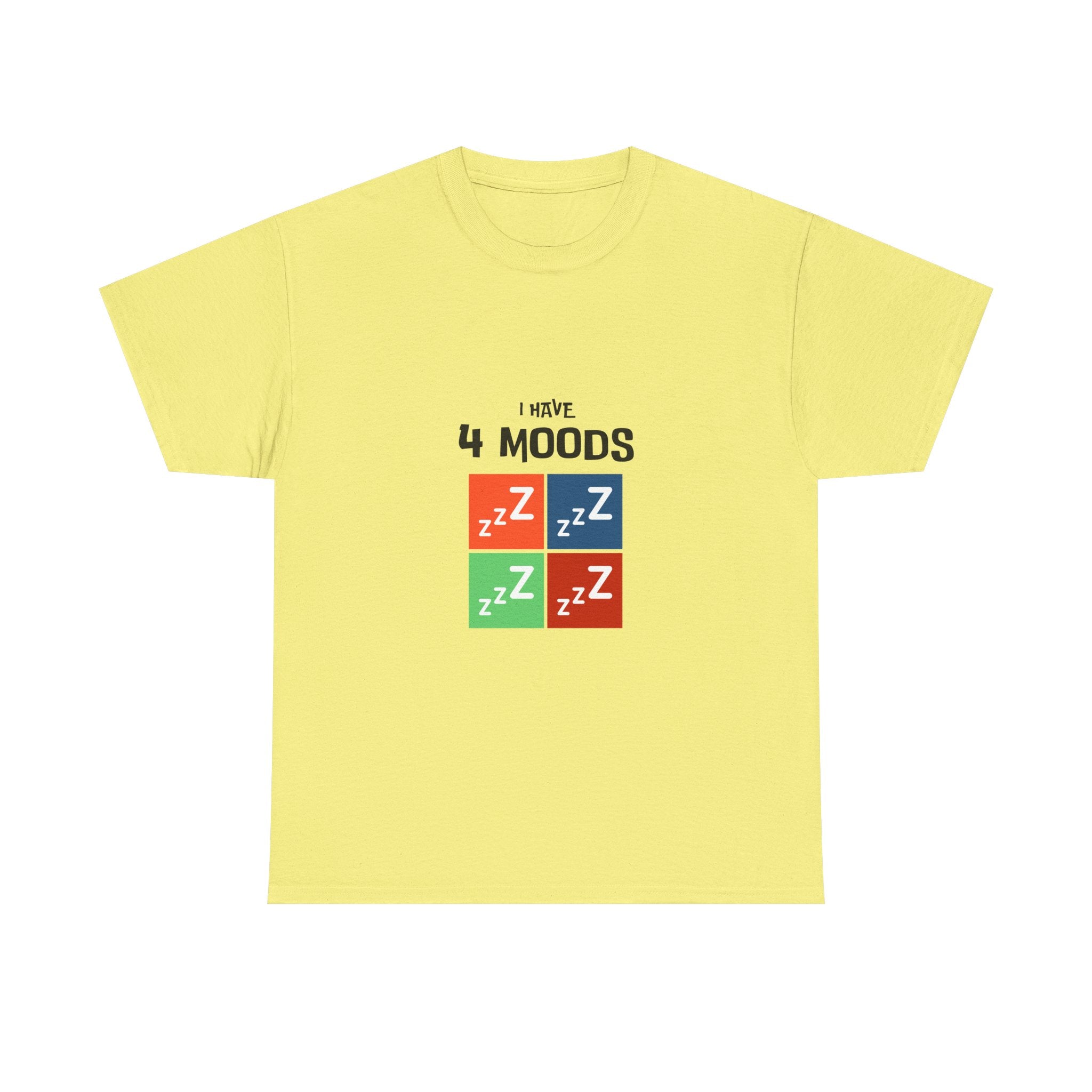 Unisex Heavy Cotton Tee - 'I Have 4 Moods' Graphic T-Shirt for Casual Comfort