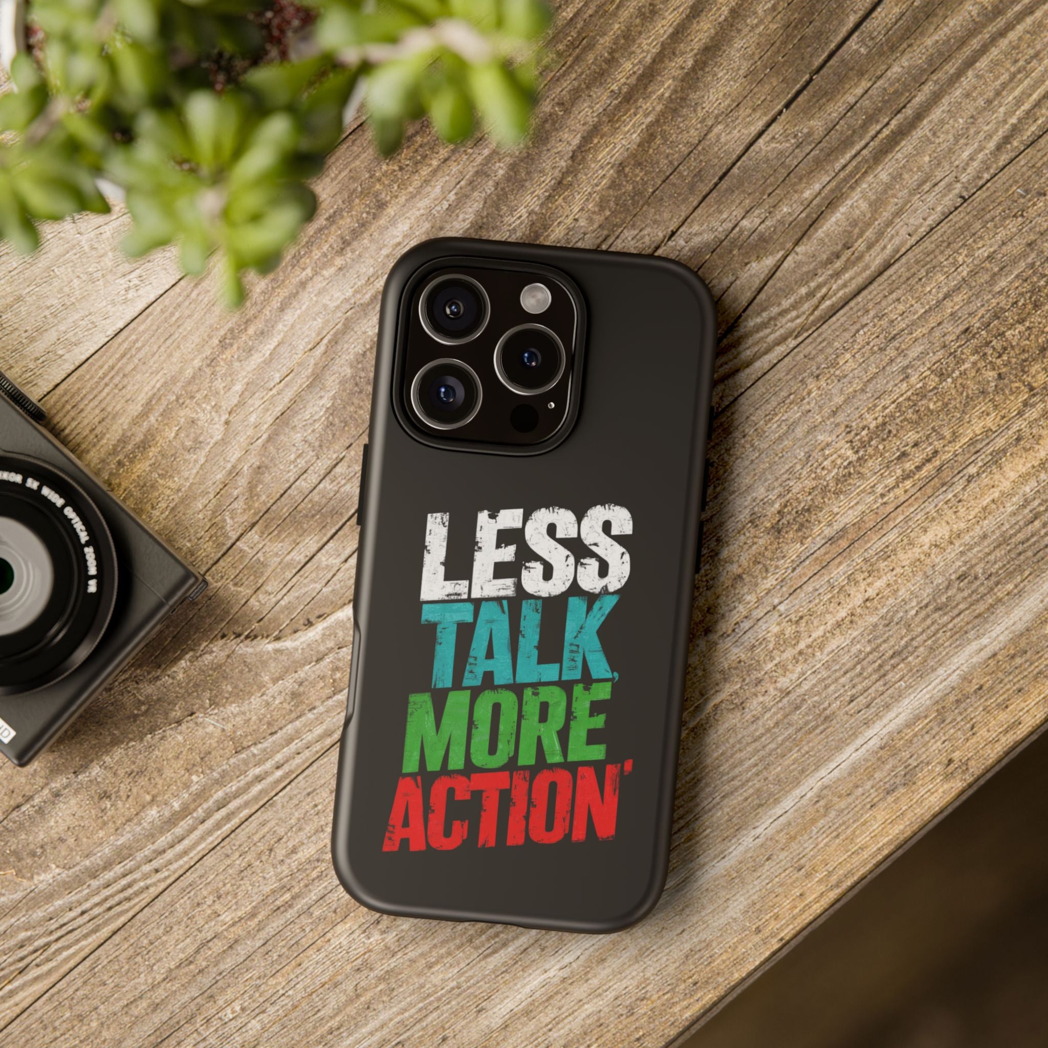 Less Talk More Action Phone Case - Tough, Motivational Design for Active Lifestyles