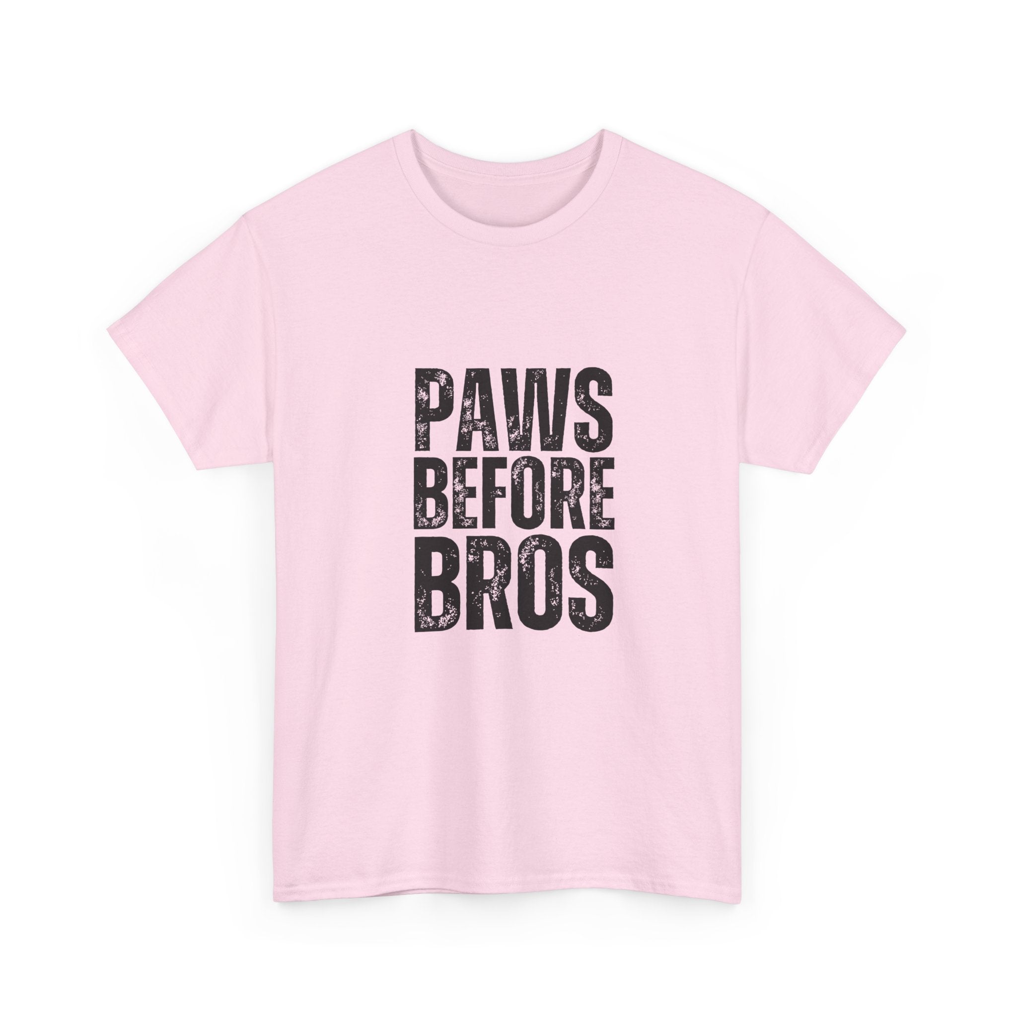 Unisex Heavy Cotton Tee - 'Paws Before Bros' Graphic T-Shirt