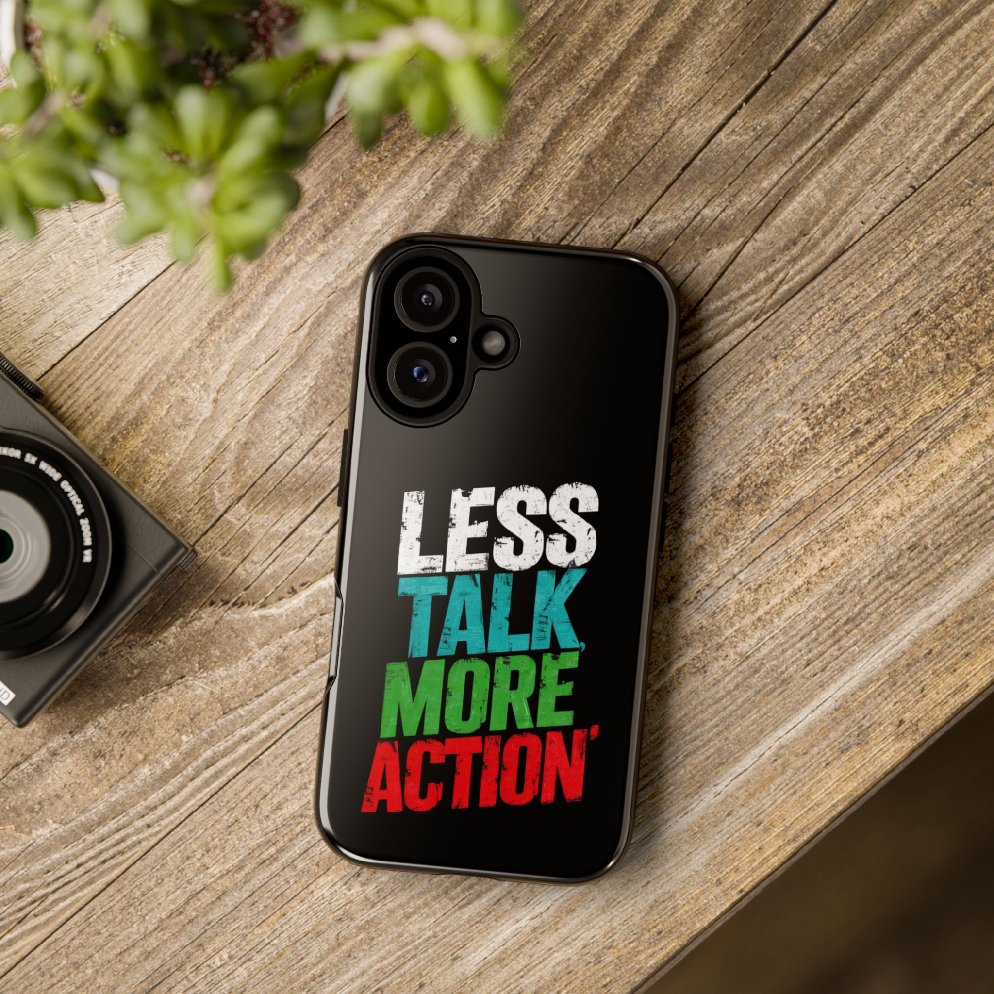 Less Talk More Action Phone Case - Tough, Motivational Design for Active Lifestyles