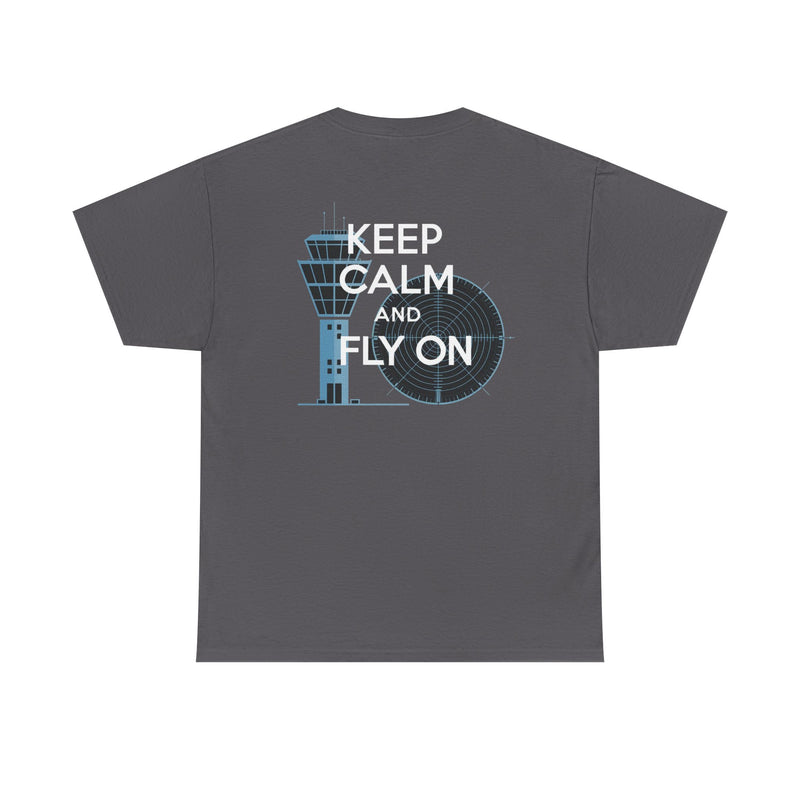Keep Calm and Fly On Unisex Heavy Cotton Tee