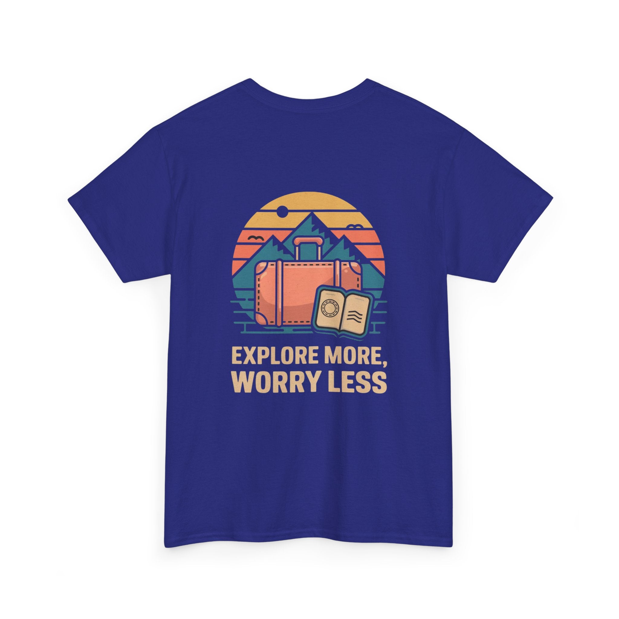 Unisex Heavy Cotton Tee: "Explore more worry less" - T-Shirt