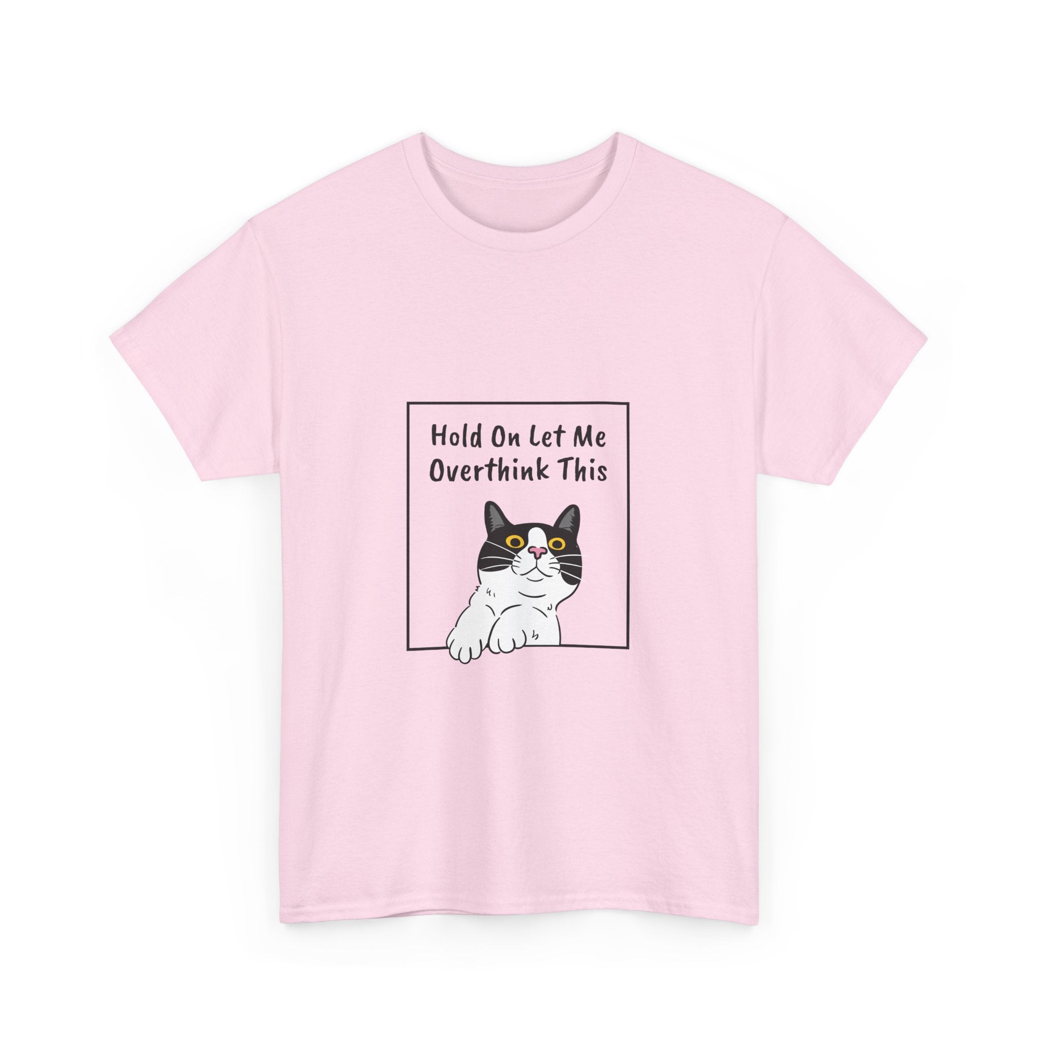 Funny Cat Overthink Tee - Unisex Heavy Cotton Shirt