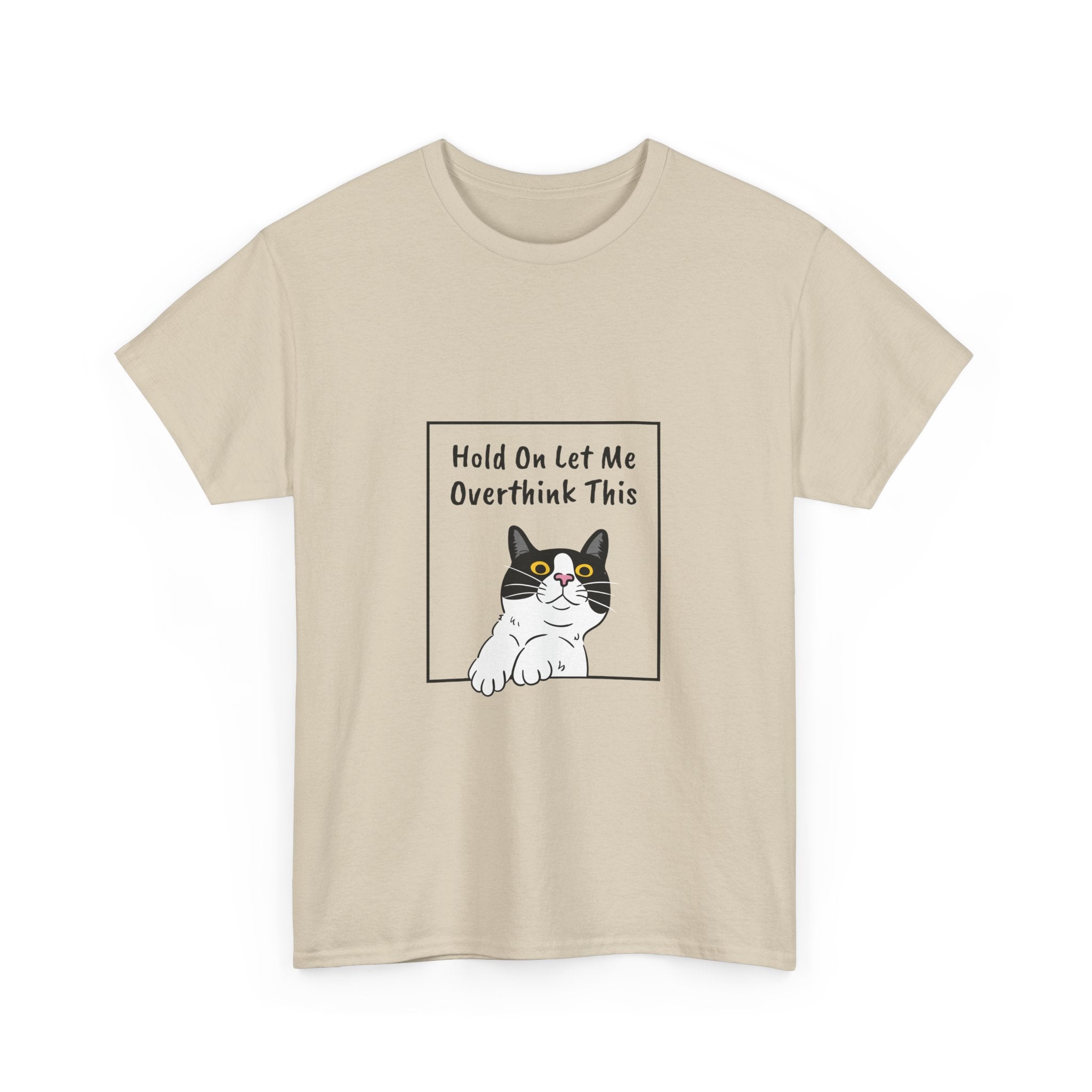 Funny Cat Overthink Tee - Unisex Heavy Cotton Shirt