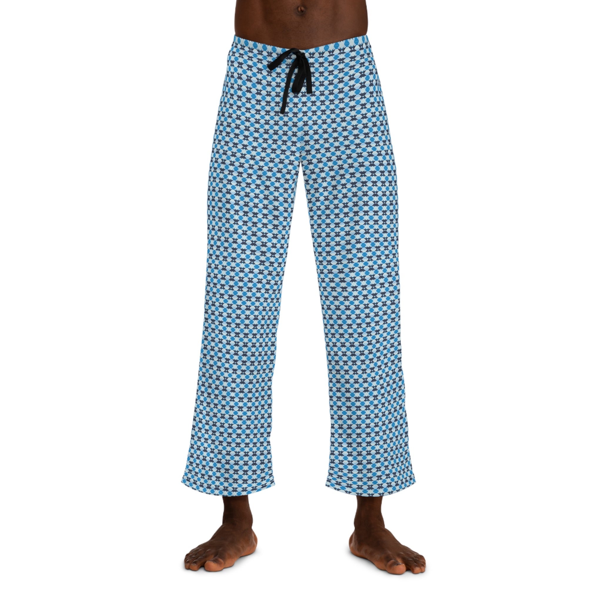 Men's Cozy Blue Pattern Pajama Pants - Comfortable Sleepwear for Relaxing Nights