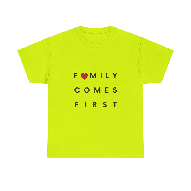 Family Comes First Unisex Heavy Cotton Tee