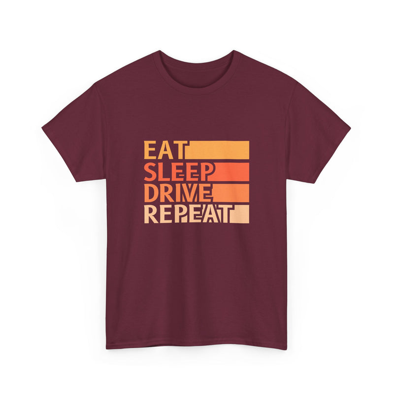 Eat Sleep Drive Repeat Unisex Heavy Cotton Tee - Perfect for Car Enthusiasts