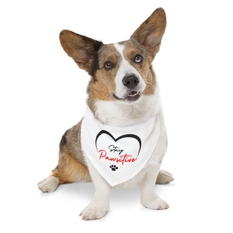 Stay Paw-sitive Pet Bandana Collar - Cute Dog Accessory for Positive Vibes