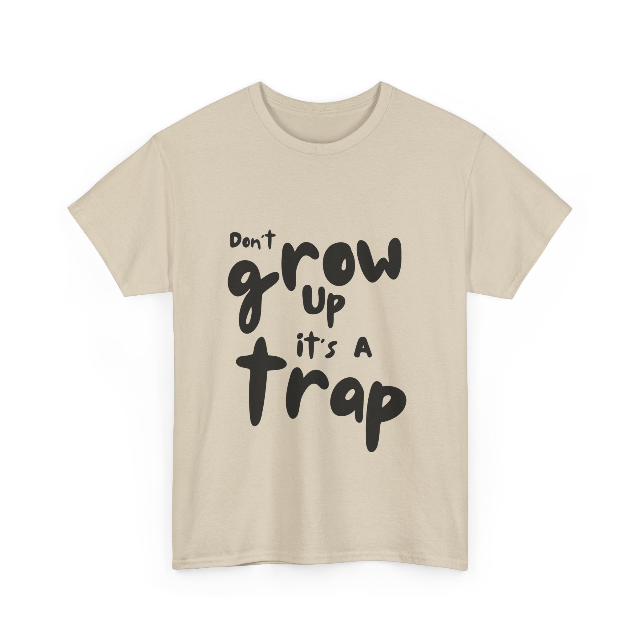 Funny Unisex Heavy Cotton Tee - "Don't Grow Up It's A Trap"