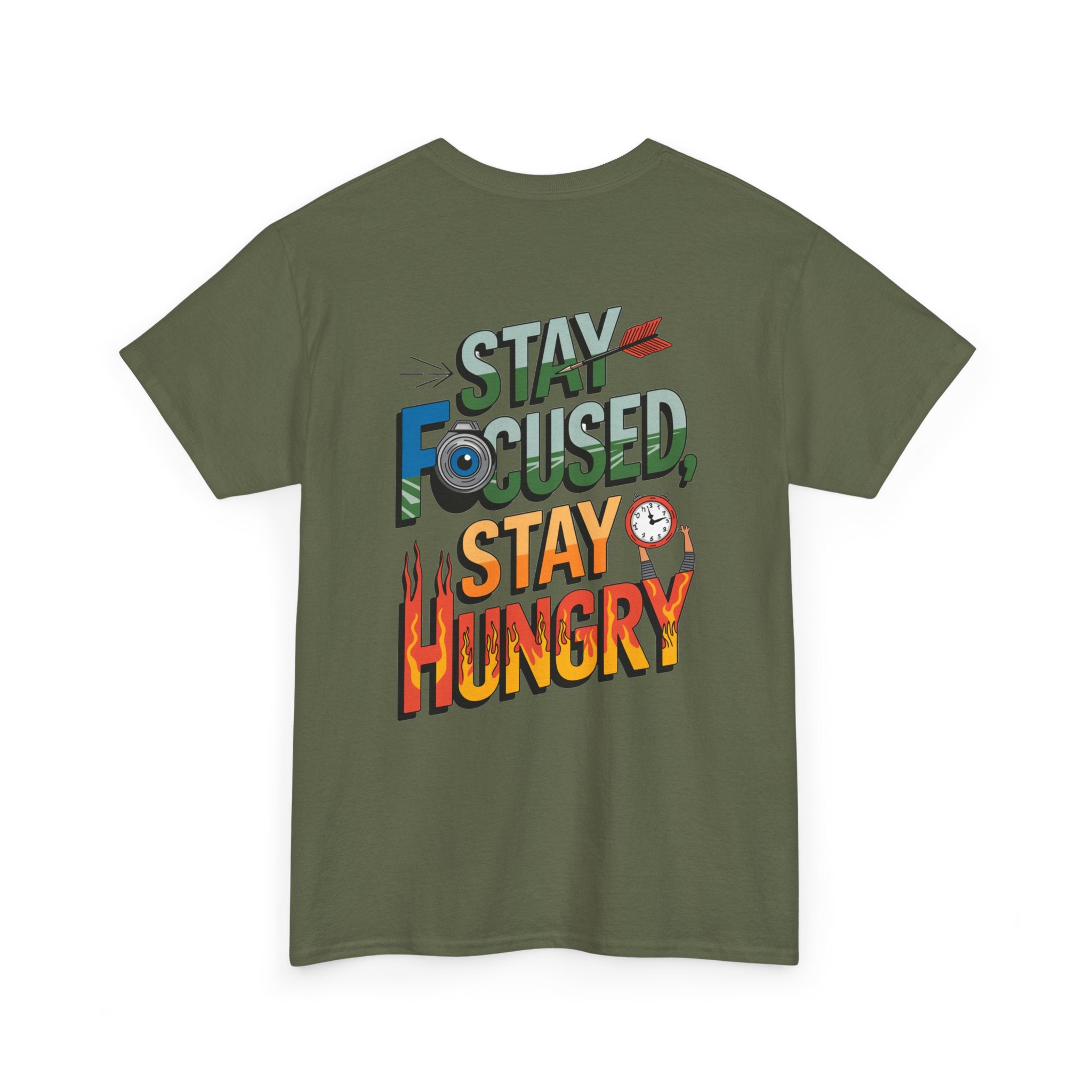 Unisex Heavy Cotton Tee: "Stay Focused Stay Hungry" - T-Shirt