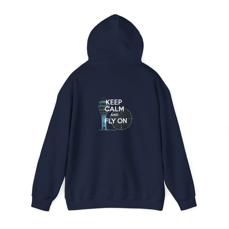 Keep Calm and Fly On  Unisex Heavy Blend™ Hooded Sweatshirt