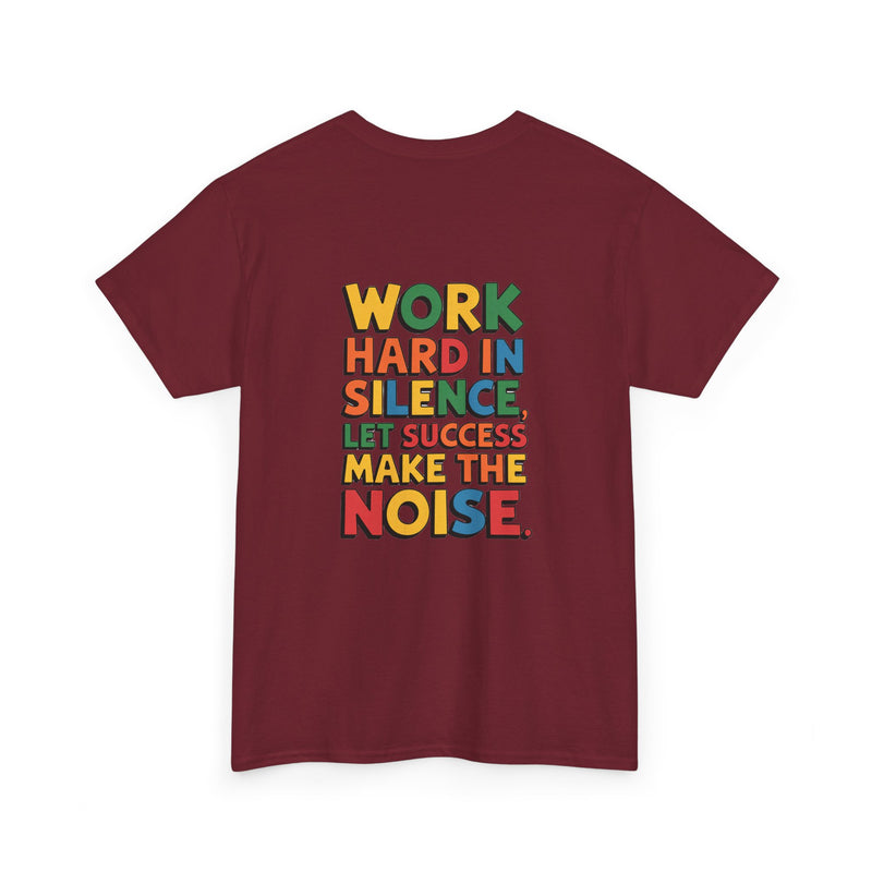Work hard in Silence Unisex Heavy Cotton Tee for Everyday Style
