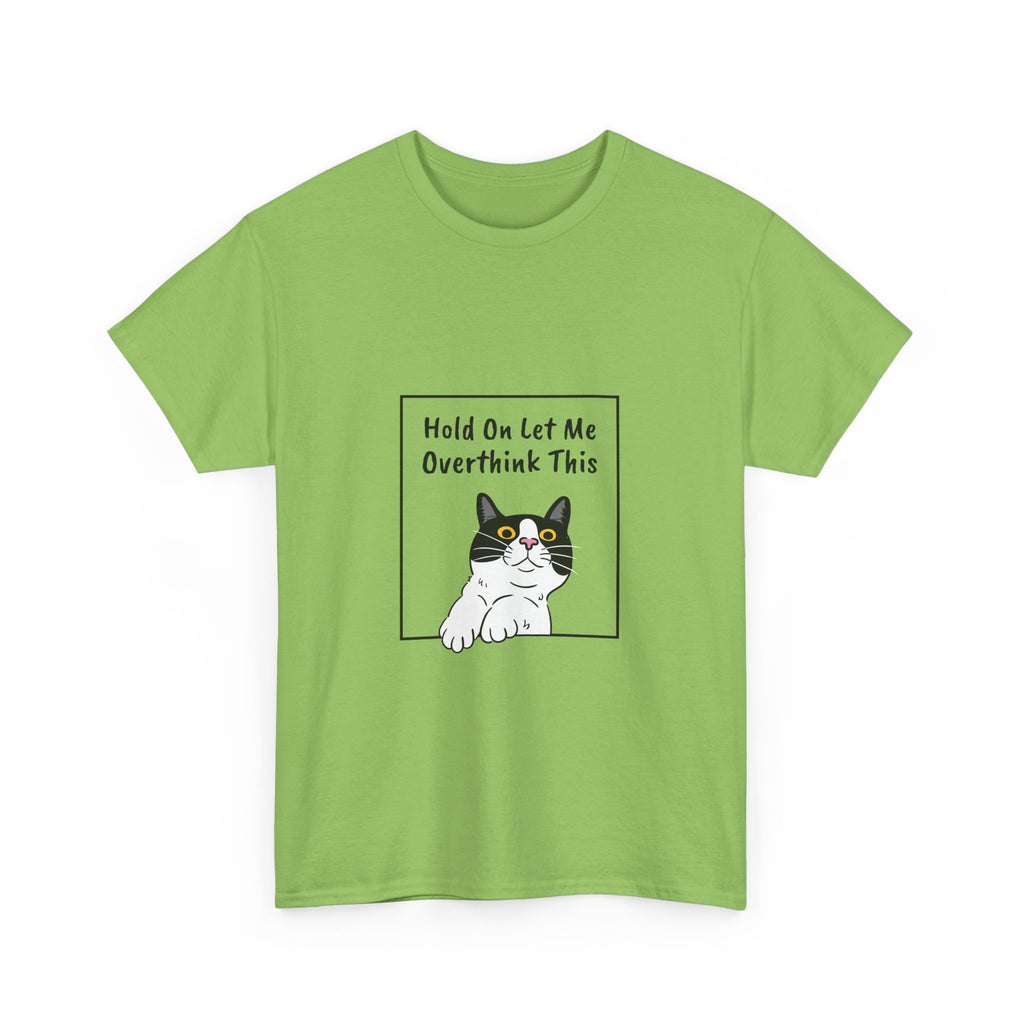 Funny Cat Overthink Tee - Unisex Heavy Cotton Shirt