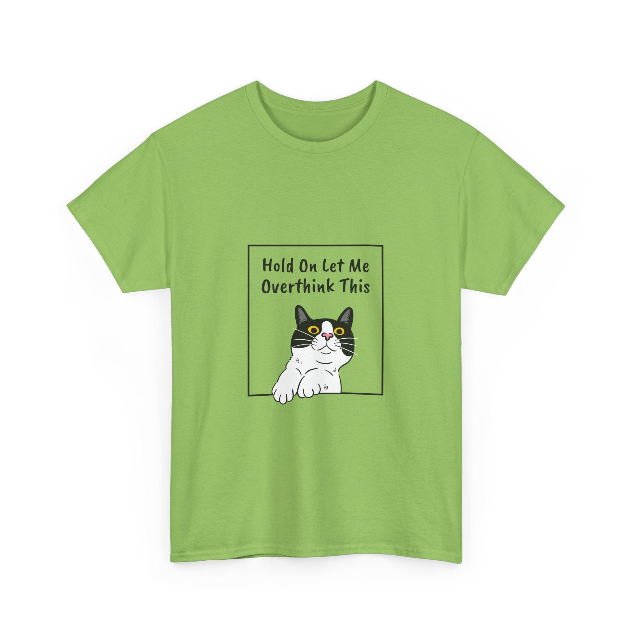 Funny Cat Overthink Tee - Unisex Heavy Cotton Shirt