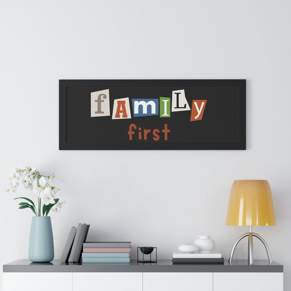 Family First Framed Poster - Modern Wall Art for Home Decor