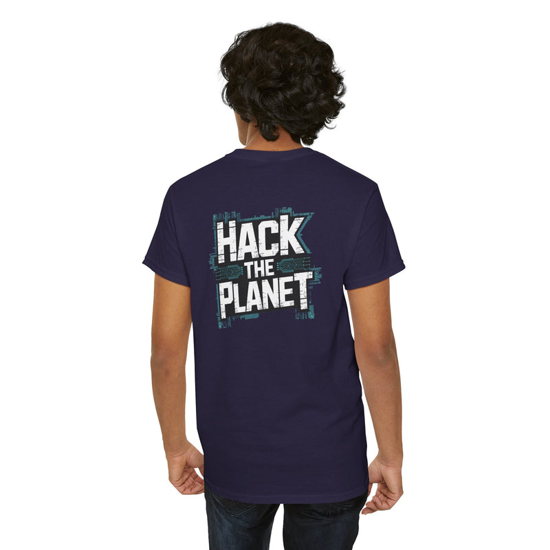Unisex Heavy Cotton Tee: "Hack the Planet" - T-Shirt