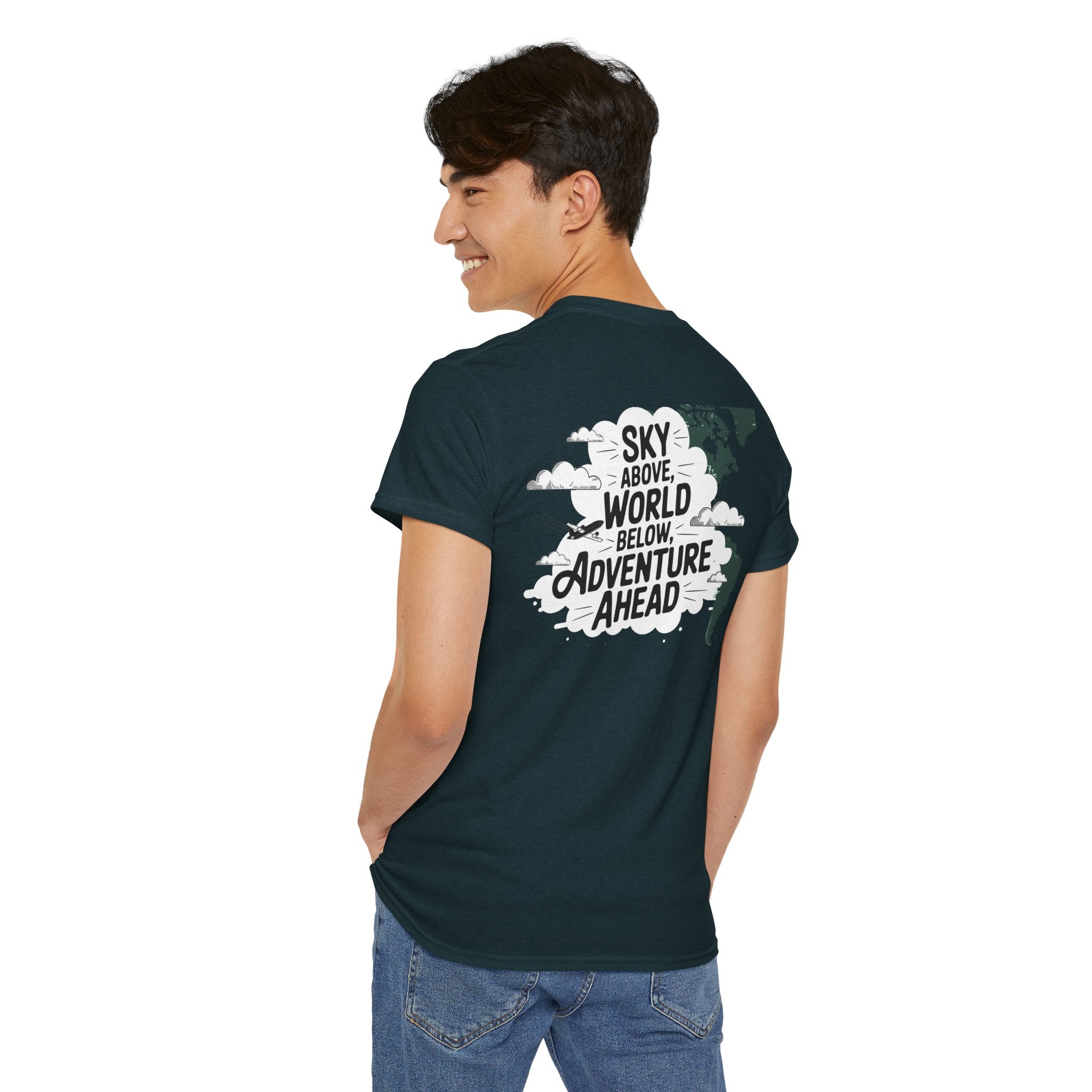 Unisex Heavy Cotton Tee: "sky above world below" T-Shirt