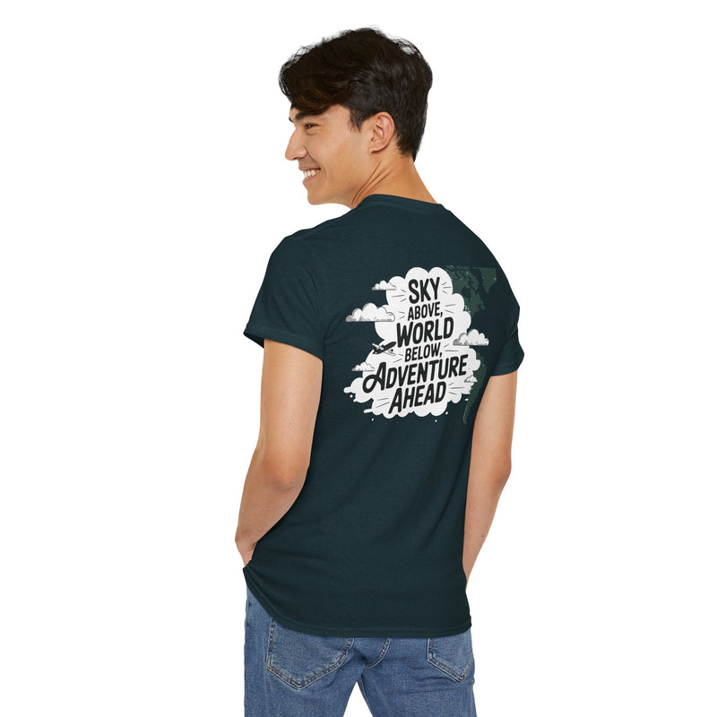 Unisex Heavy Cotton Tee: "sky above world below" T-Shirt