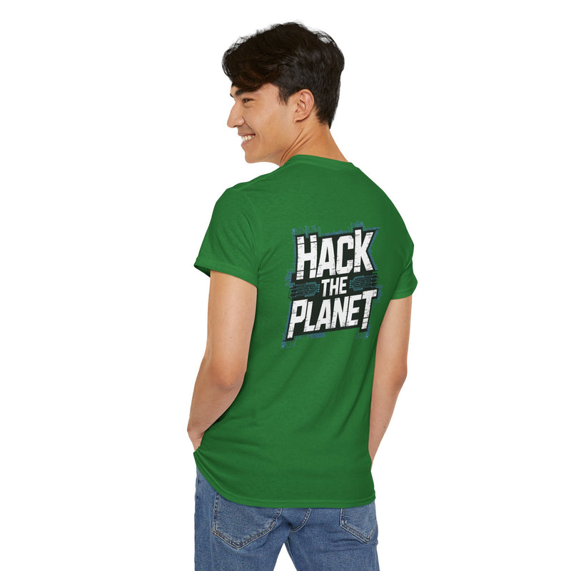 Unisex Heavy Cotton Tee: "Hack the Planet" - T-Shirt