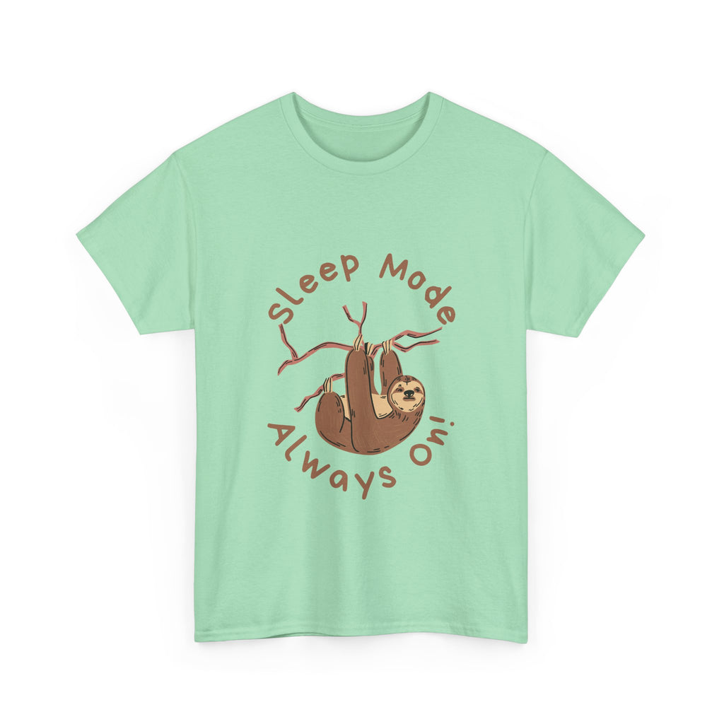 Sleep Mode Sloth Unisex Heavy Cotton Tee - Relaxed Fit T-Shirt