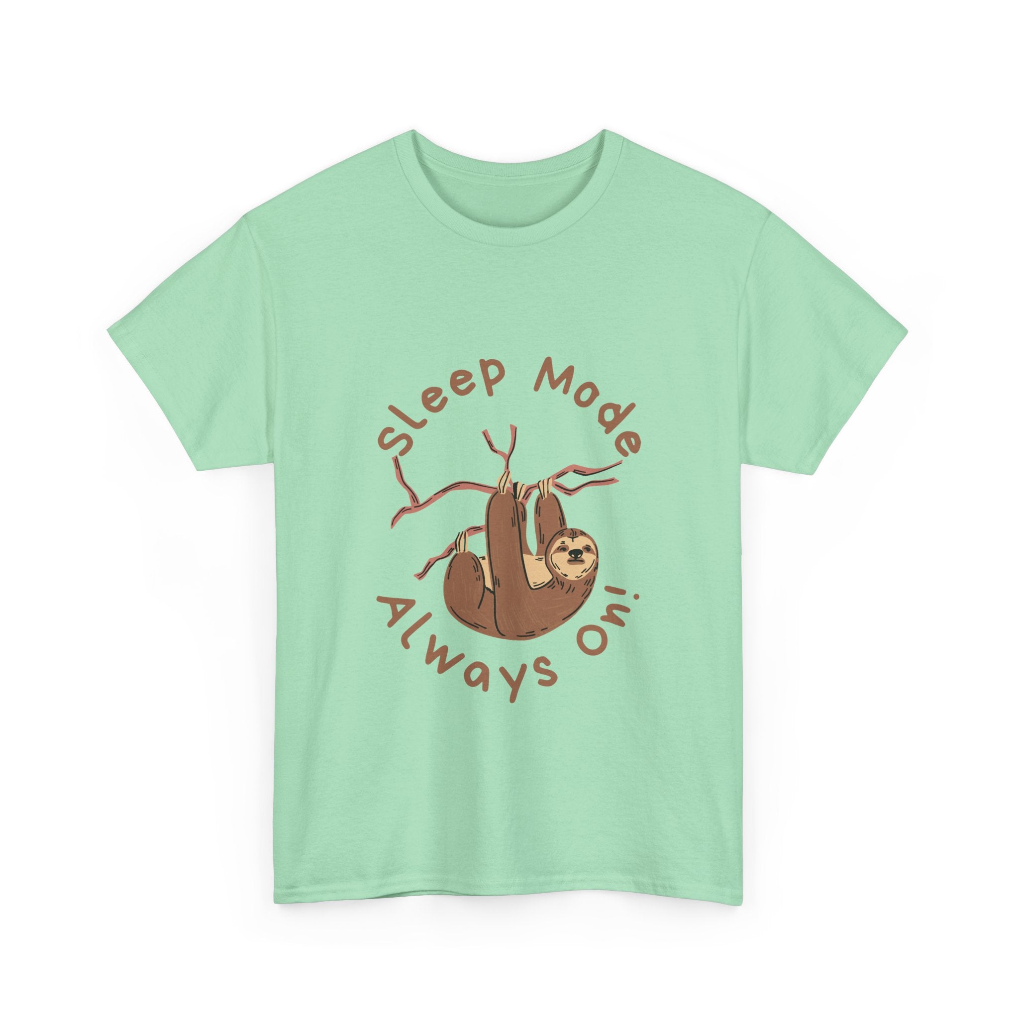 Sleep Mode Sloth Unisex Heavy Cotton Tee - Relaxed Fit T-Shirt