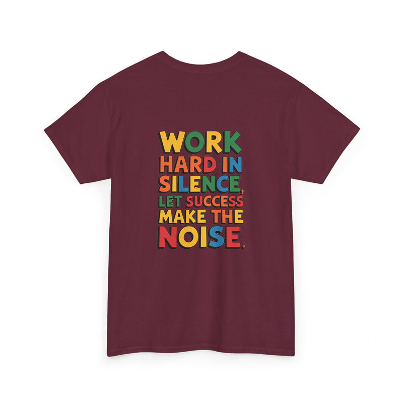 Work hard in Silence Unisex Heavy Cotton Tee for Everyday Style