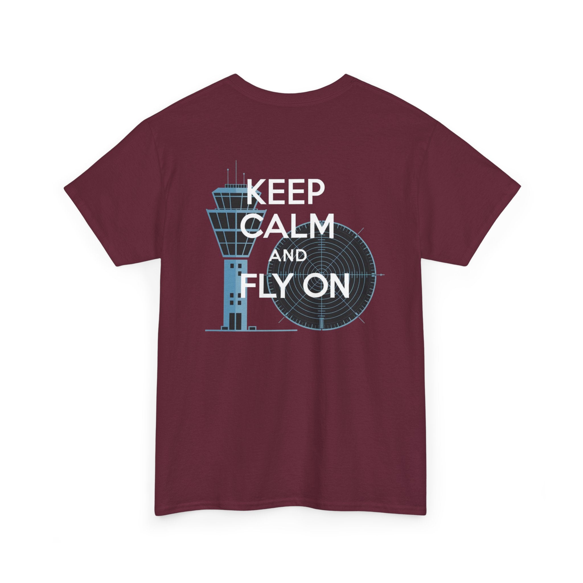Keep Calm and Fly On Unisex Heavy Cotton Tee