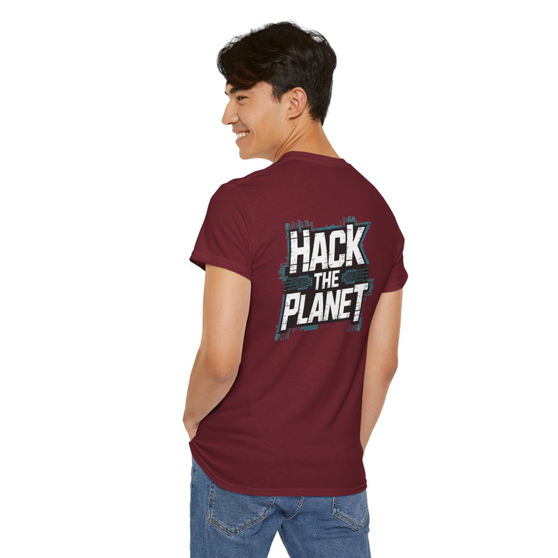 Unisex Heavy Cotton Tee: "Hack the Planet" - T-Shirt