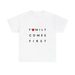 Family Comes First Unisex Heavy Cotton Tee