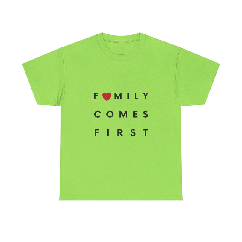 Family Comes First Unisex Heavy Cotton Tee