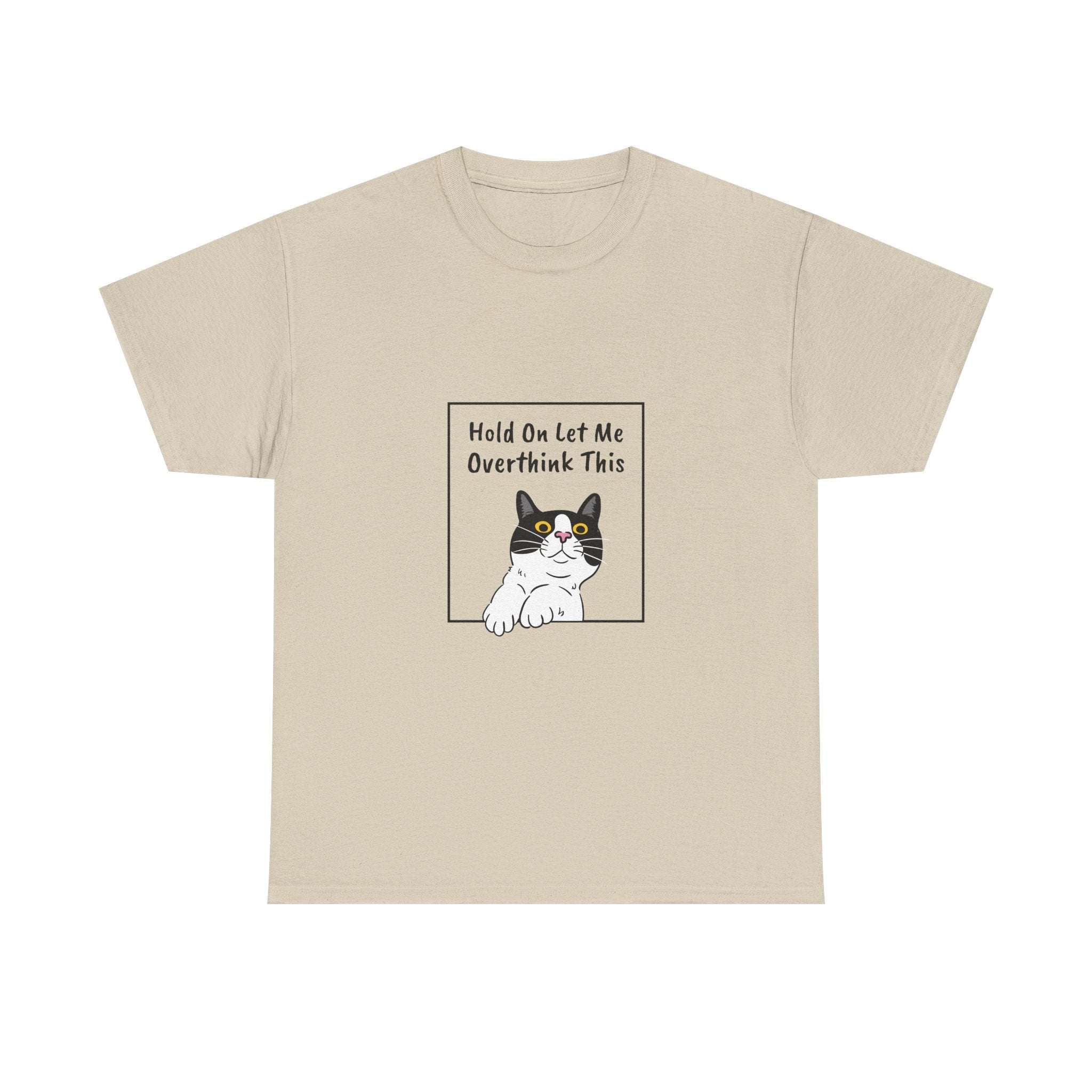 Funny Cat Overthink Tee - Unisex Heavy Cotton Shirt