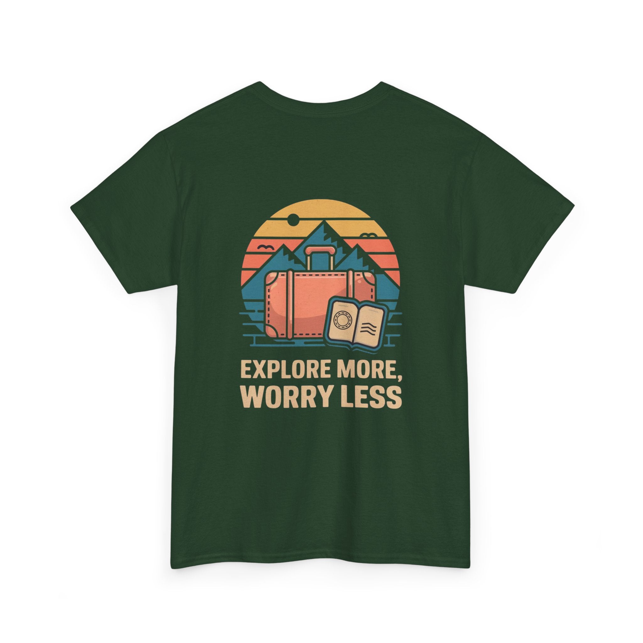 Unisex Heavy Cotton Tee: "Explore more worry less" - T-Shirt