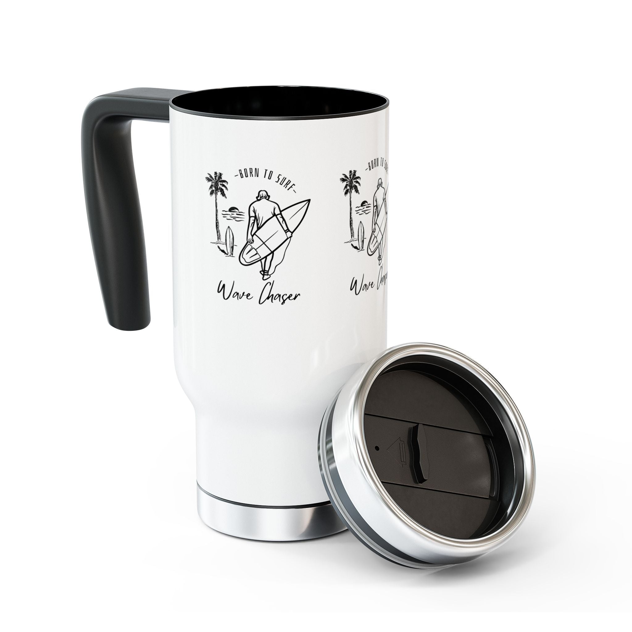Tropical Island Stainless Steel Travel Mug with Handle - 14oz
