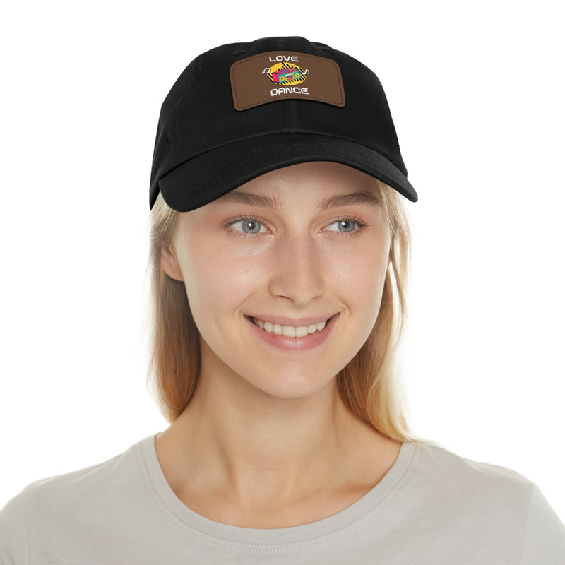 Love Dance Dad Hat with Leather Patch - Casual Style for Dance Lovers