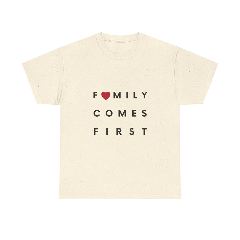 Family Comes First Unisex Heavy Cotton Tee