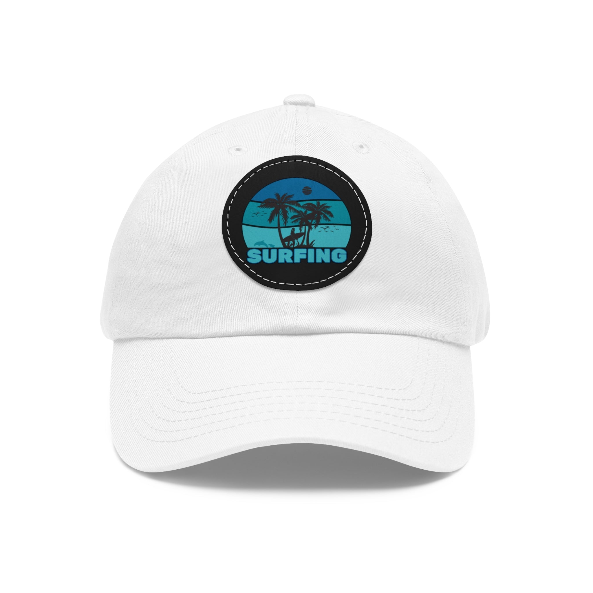 Surfing Dad Hat with Leather Patch - Casual Beach Style