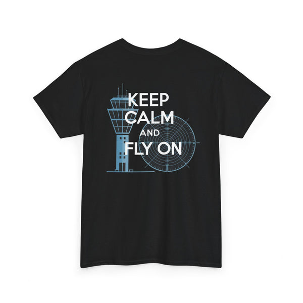Keep Calm and Fly On Unisex Heavy Cotton Tee