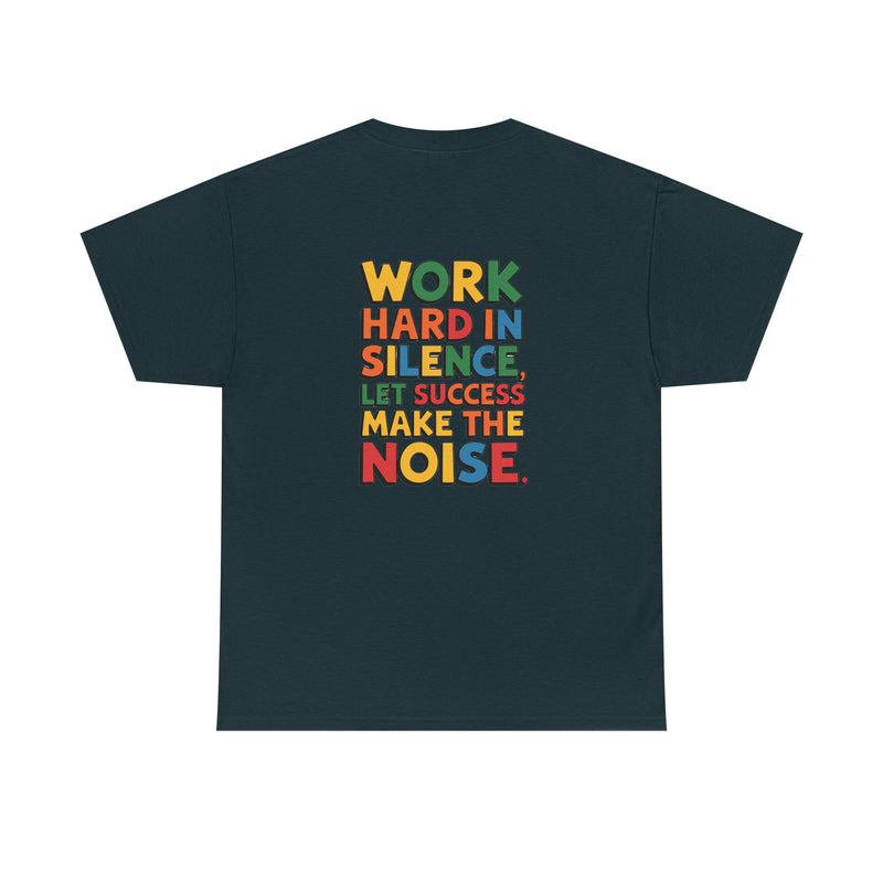 Work hard in Silence Unisex Heavy Cotton Tee for Everyday Style