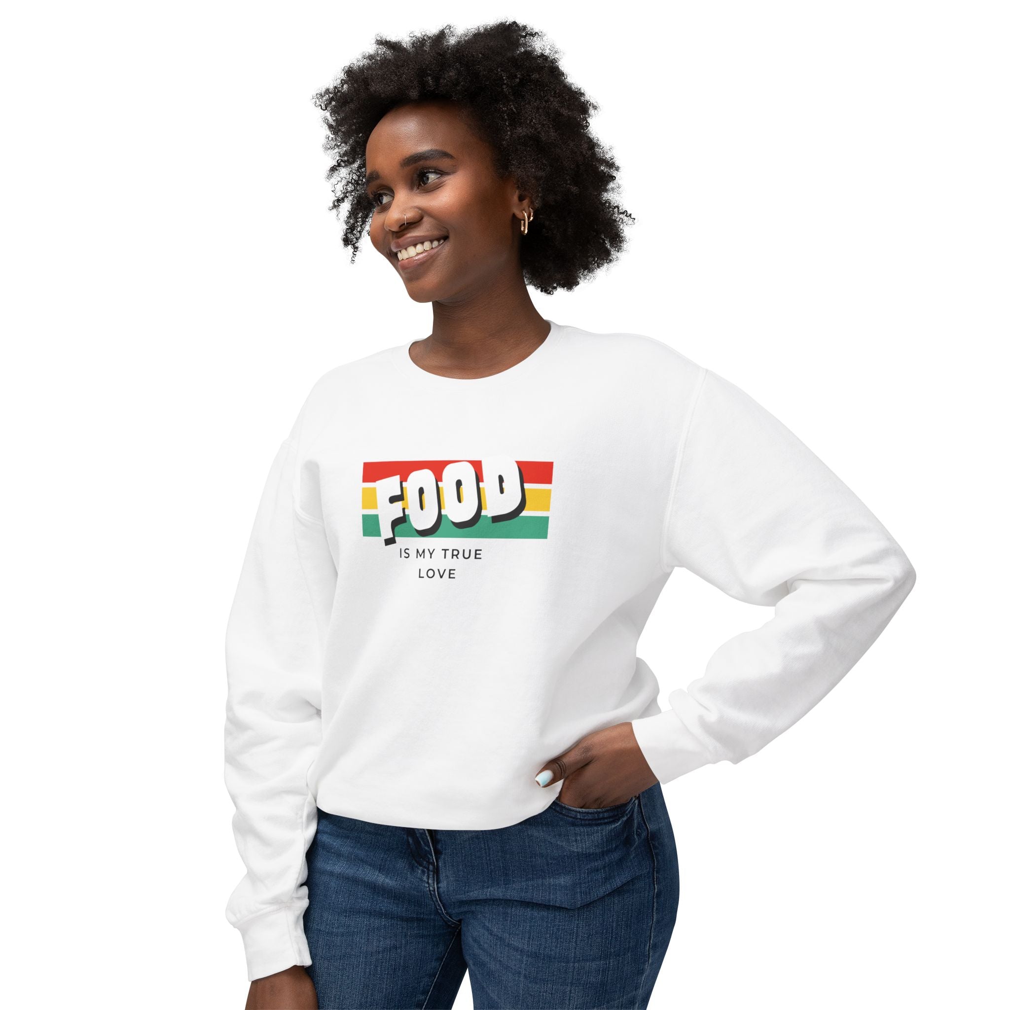 Food Is My True Love Sweatshirt - Unisex Lightweight Crewneck